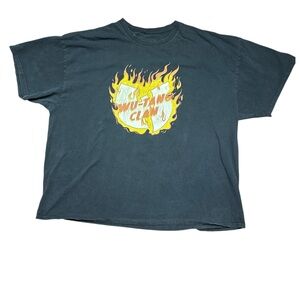 Wu-Tang Clan Flaming Logo Graphic T-Shirt – Black – Size 3XL